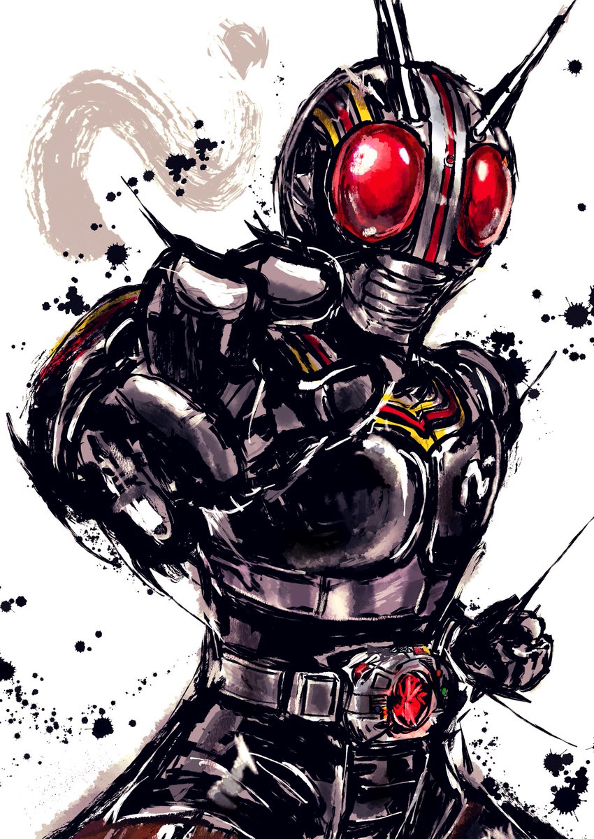 solo white background 1boy red eyes male focus belt armor  illustration images