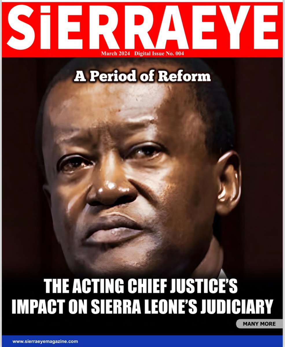 moses_lamin's tweet photo. “Through his leadership,  the Hon Justice Browne- Marke is shaping a brighter future for Sierra Leone, where the rule of law reigns supreme and justice is truly accessible to all” SieRRAEYE Magazine. https://t.co/M3KgbtdJU4