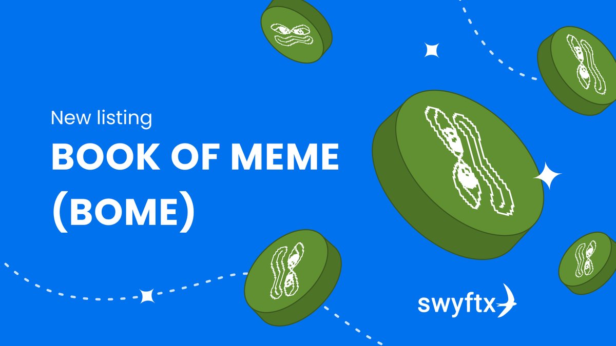 A new one for the bookcase 📚 @Darkfarms1 ($BOME) the experimental memecoin seeking to document & preserve meme culture on the blockchain is now available on Swyftx. Login to buy, sell & trade today 👉 swyftx.app/33dgIq2