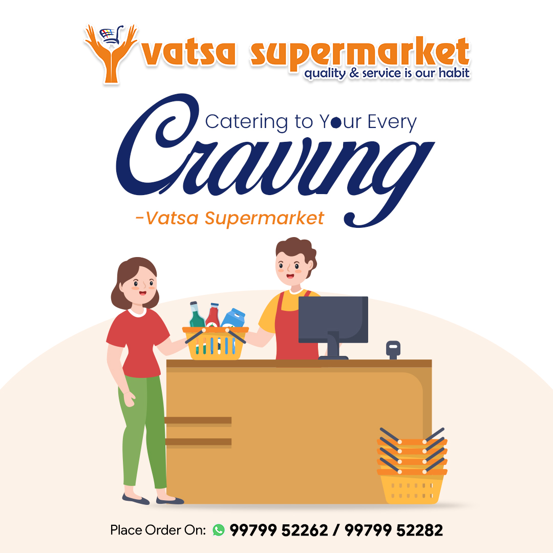 Craving something delicious? Look no further than Vatsa Supermarket. With a diverse selection of premium ingredients, we cater to every palate.
.
#Vatsasupermarket #craving #SpiceUpYourLife #beststore #Supermart #groceries #BestServices #onlineshoppingstore #delivering