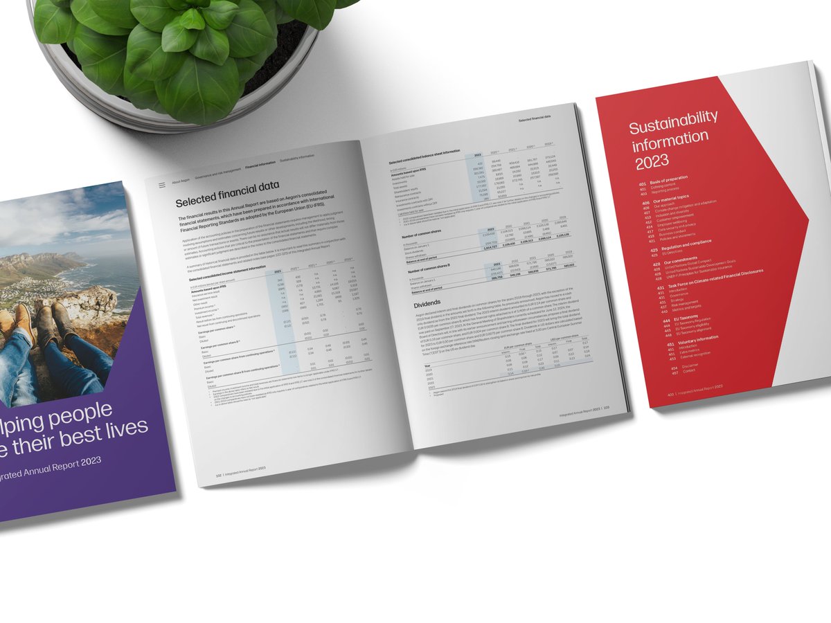 Today, our Integrated Annual Report 2023 is published, which includes all of our 2023 financial and non-financial results, as well as a detailed overview of the company and its various businesses, including our purpose and strategy. 

📕 Read more here: aegon.me/iar-2023-news