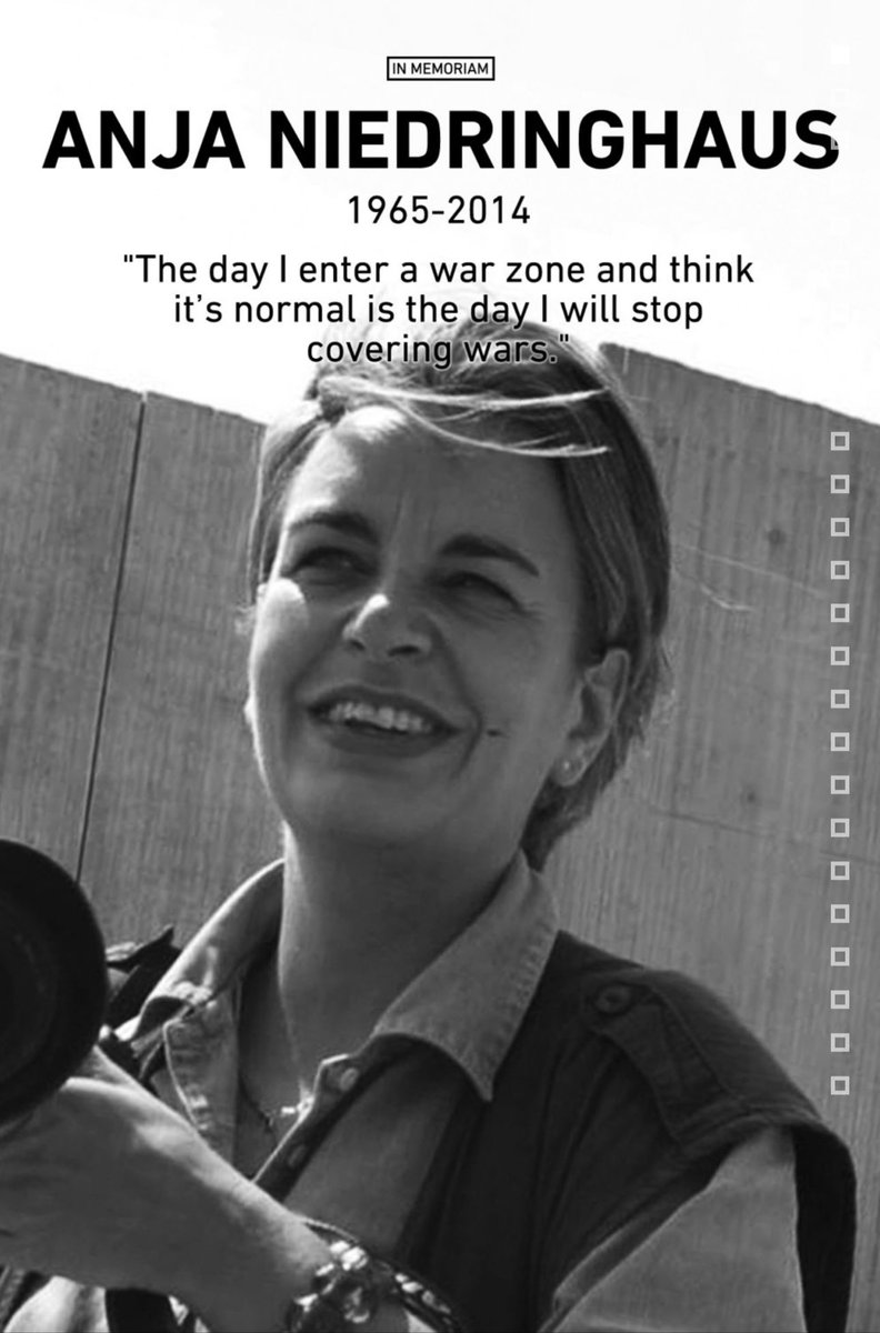 soulmib's tweet photo. „Warum ich das mache? Ich will die echten Bilder. Ich will Augenzeugin sein“: Vor 10 Jahren wurde Pulitzer-Preisträgerin Anja #Niedringhaus in Afghanistan erschossen. Angefangen hat ihre Karriere beim @goetageblatt #Pressefreiheit 
https://t.co/iAQPbg3rGZ
https://t.co/OLRpPk61WO https://t.co/yCJiVTkbkb