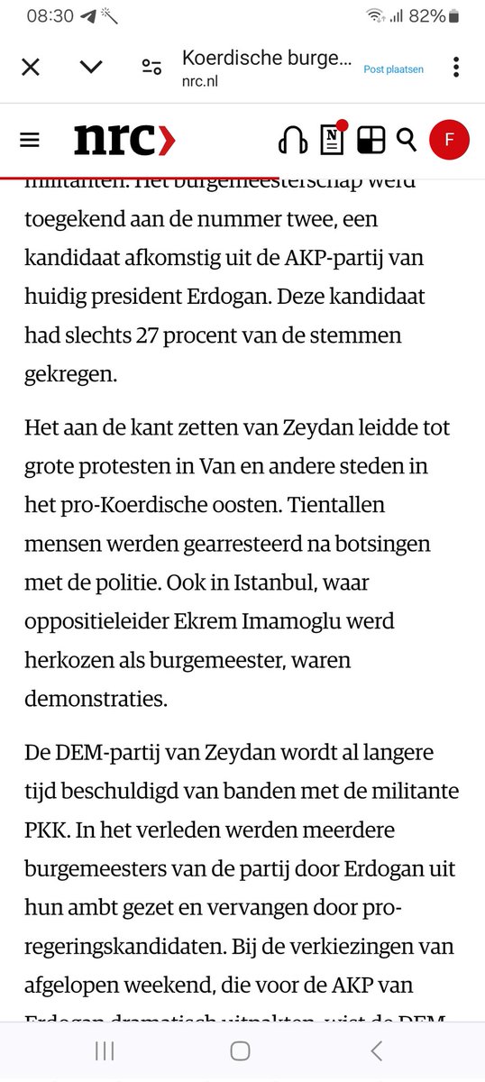 Het 'pro-Koerdische oosten'. Het is gewoon Koerdisch hoor. En niet 'meerdere burgemeesters' maar vrijwel alle burgemeesters werden (in 2019) uit hun ambt gezet, en niet wegens banden met PKK maar op basis van aantoonbaar (!) niks behalve dat ze Koerdisch zijn.