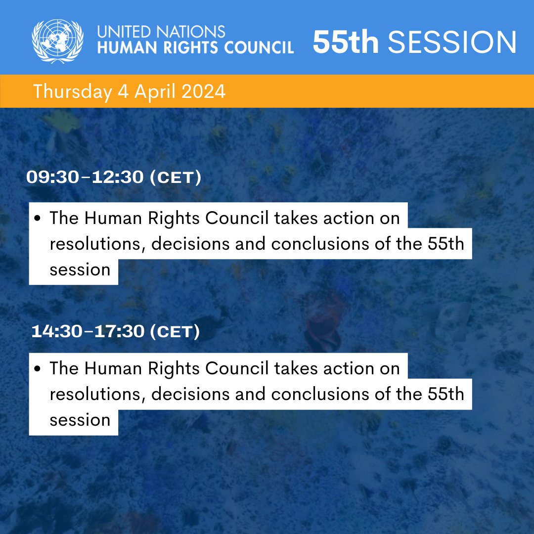 🔵 TODAY at #HRC55 Watch it HERE ▶ webtv.un.org/en/schedule/20… LIVE schedule ▶ hrc55.sched.com