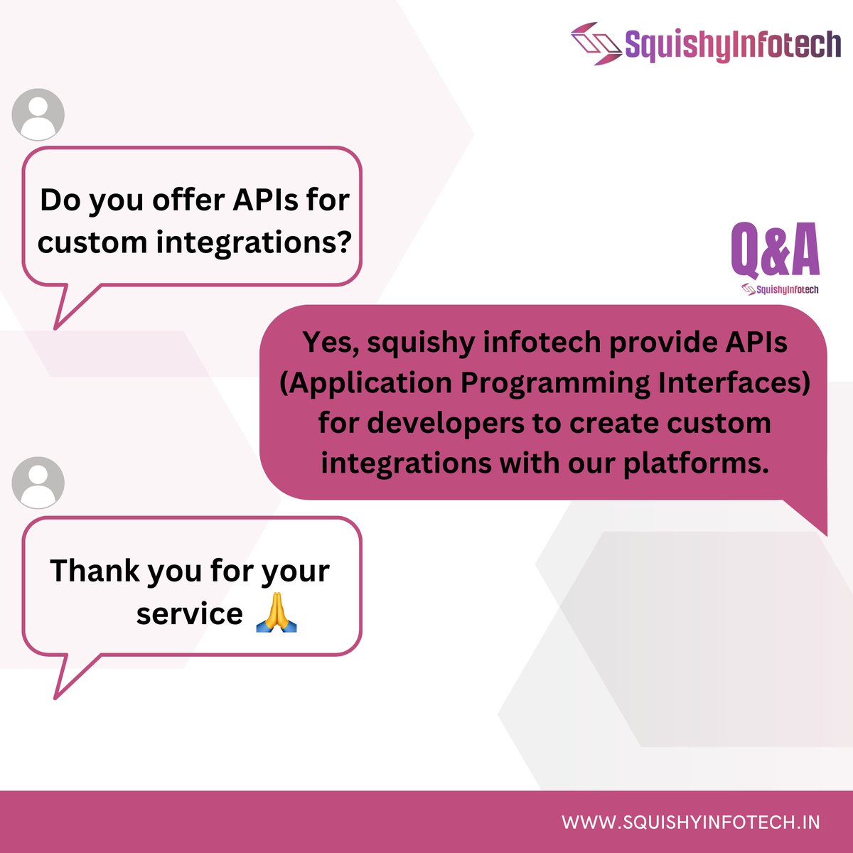 Simplify integration, amplify efficiency with Squishy Infotech APIs.
#squishyinfotech 
#paymentgateway 
#efficiencyboost 
#apieaseofme
#techsimplicity 
#amplifywithAPI
#techsolutions 
#techtrends2024 
#buildwithsquishy
#squishyAPIs
#apiadvantage 
#paymentserviceprovider