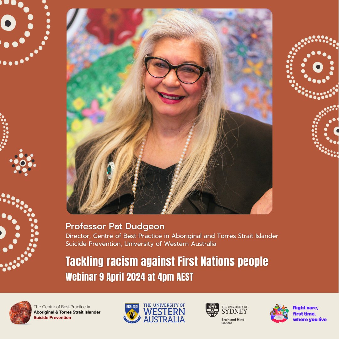I’ve had the privilege of working with Pat over many years. Her passion and dedication to Indigenous social and emotional well-being is inspiring. I really hope you take the opportunity to join our webinar 9 April 2024, AEST 4pm. Register: bit.ly/3xhiSUF @Mark_Butler_MP