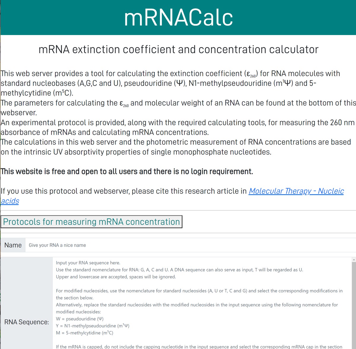 I would like to share our mRNAcalc webserver (mrnacalc.com) for the calculation of mRNA extinction coefficients and nucleoside-modified mRNA concentrations. It includes parameters for pseudouridine (Ψ), m1Ψ and m5C.

Manuscript: cell.com/molecular-ther…
#mRNA #vaccines