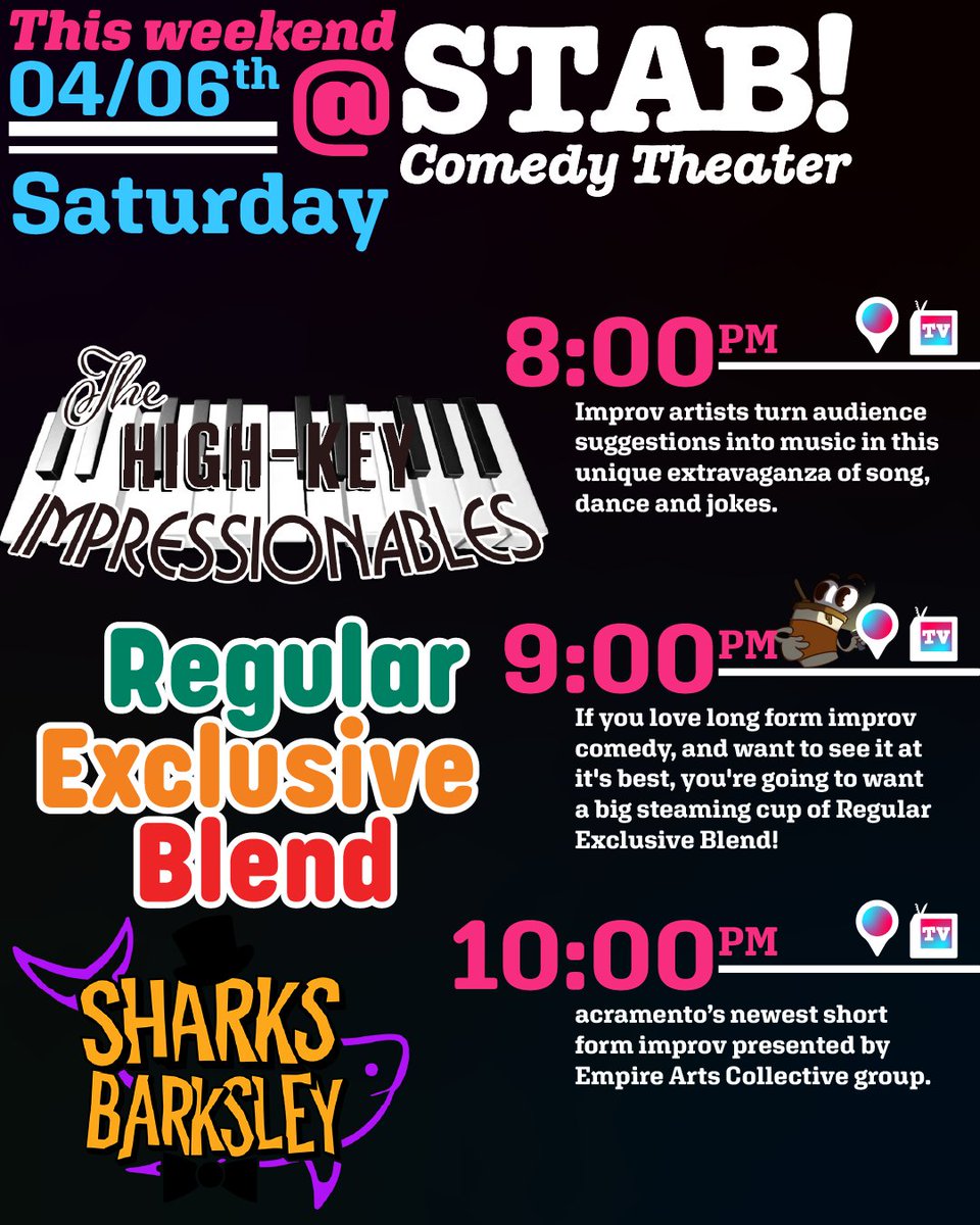 stabcomedy's tweet image. Here's our weekend schedule!