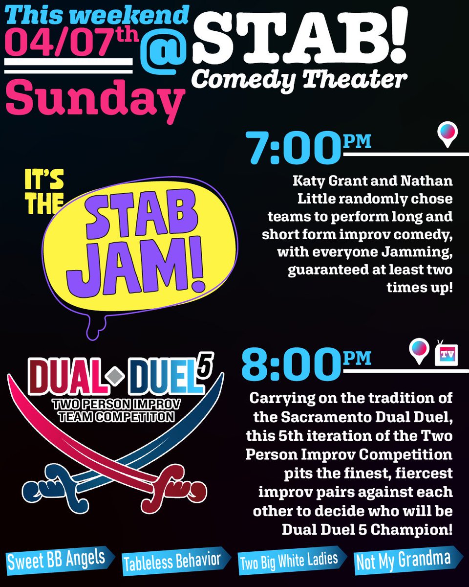 stabcomedy's tweet image. Here's our weekend schedule!