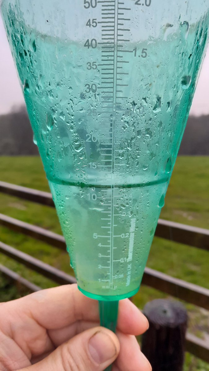 Only 8 mm more than the 4 mm that they forecast, and still hammering it down. Yay