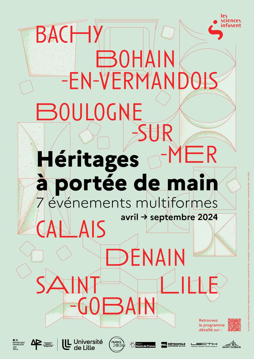 "Héritages à portée de main" : un événement multiforme en collaboration avec Eric Monin (#LACTH) pour redécouvrir une série de composants de l'architecture sur le territoire des #HautsdeFrance ! Ça commence lundi😊
Toutes les infos ici : sciencesinfusent.univ-lille.fr/actualites/det…
🤝<a href="/ENSAPLille/">ENSAP Lille</a>