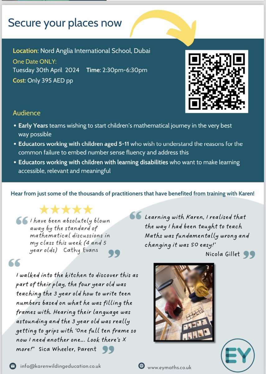 An amazing maths CPD opportunity is available for all primary teachers. Please see the info attached. @eymaths_karen #collabuae @NAEducation @TomSale
