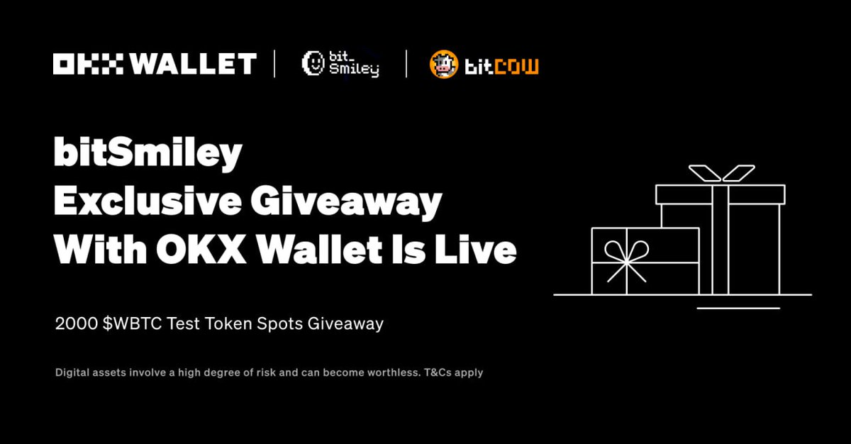 As our Public Testnet Event is on the horizon, here is a chance to win some bitSmiley $WBTC Test Token Airdrop qualifications on OKX Web3 @okxweb3 giveaway! 

🔥Only 2000 spots available, try your luck :).

👉Follow the steps below to grab your opportunity:
📲On OKX App:  Wallet