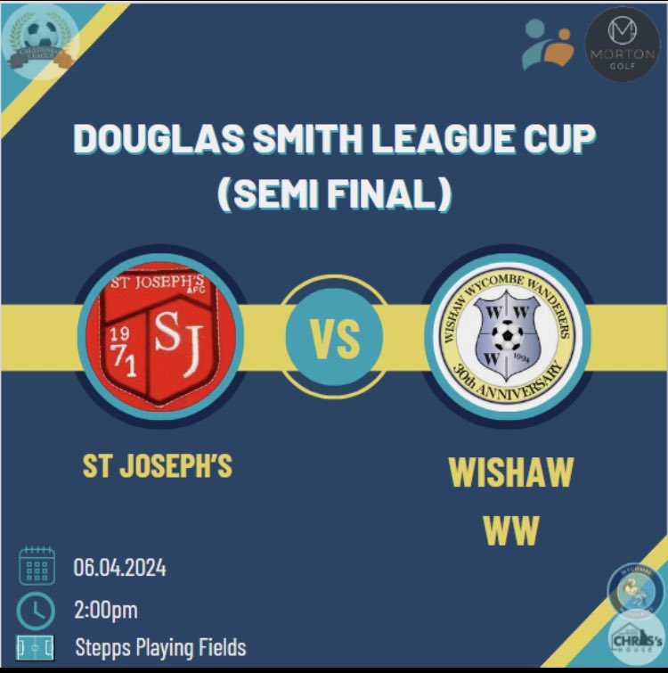 🆚 St Joseph’s 🏆 Douglas Smith Lg Cup - Semi Final 📅 06.04.2024 🕑 2:00pm 🏟️ Stepps @StJosephsAFC71 @MortonGolfing @scottish_aff @CaledonianAFA @bluntphil @nlcpeople @PressSport