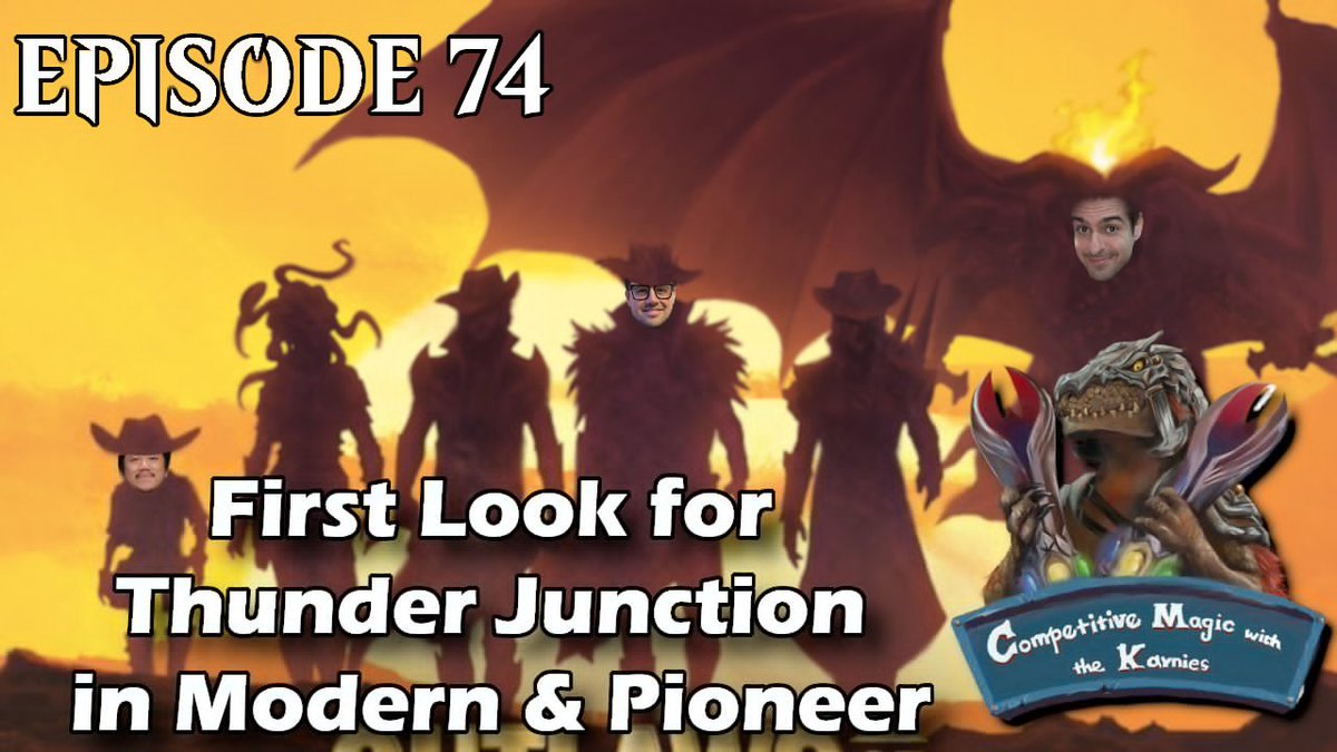 Episode 74 of the Karnies has @JavierDmagic @Mengu09 and I looking at some OTJ spoilers in Modern & Pioneer! I was very specific on where each of us should be edited into the art for the video thumbnail. Many will agree it's an accurate depiction. Link: youtube.com/watch?v=ha0Jjx…