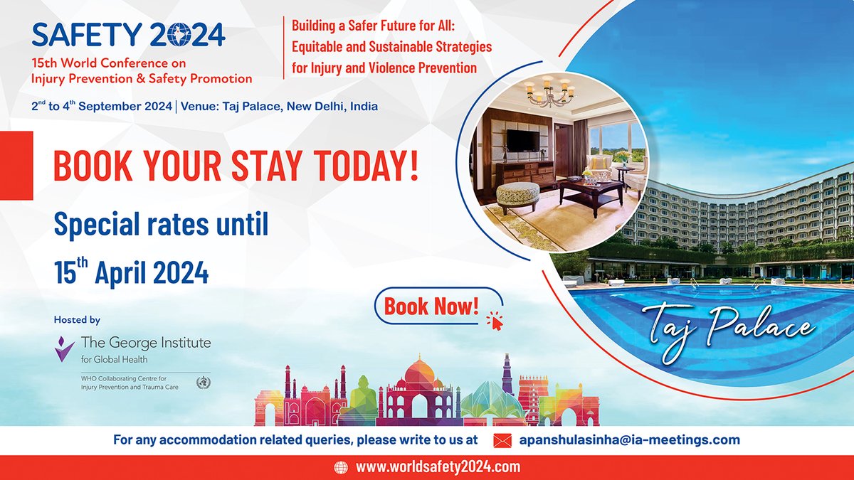 📢SPECIAL OFFER ON ACCOMMODATION! Indulge in the opulence with exclusive rates offered by #Safety2024 for your stay and create lasting memories at the conference venue with comfort and style @tajpalacedelhi Book Now for an experience like no other! 🔗worldsafety2024.com/accommodation