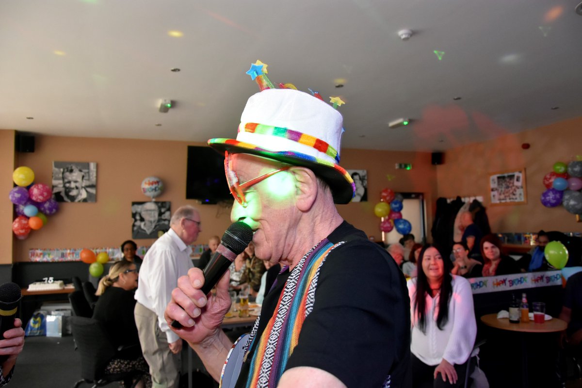 🎉🎂🥳 Celebrating Mervyn's 75th Birthday Bash! Mervyn from our Cardigan Road Service had an unforgettable birthday celebration this week. Surrounded by all his friends, he had a fantastic time at his party. Happy Birthday Mervyn from everyone at St Anne's!!! 🎂 #birthday #leeds