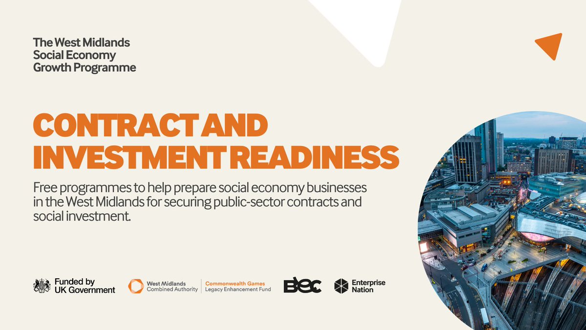 Enterprise Nation (@e_nation) on Twitter photo Calling all social economy businesses based in the #WestMidlands 📣
Apply to join these free programmes to help you secure more funding and make successful bids!
Learn more and apply today ⤵️
ow.ly/4bUQ50QWL9E
Funded by UK Government
<a href="/WestMids_CA/">West Midlands Combined Authority</a> <a href="/BECLeaps/">BEC (Birmingham Enterprise Community)</a> Calling all social economy businesses based in the #WestMidlands 📣
Apply to join these free programmes to help you secure more funding and make successful bids!
Learn more and apply today ⤵️
ow.ly/4bUQ50QWL9E
Funded by UK Government
<a href="/WestMids_CA/">West Midlands Combined Authority</a> <a href="/BECLeaps/">BEC (Birmingham Enterprise Community)</a>