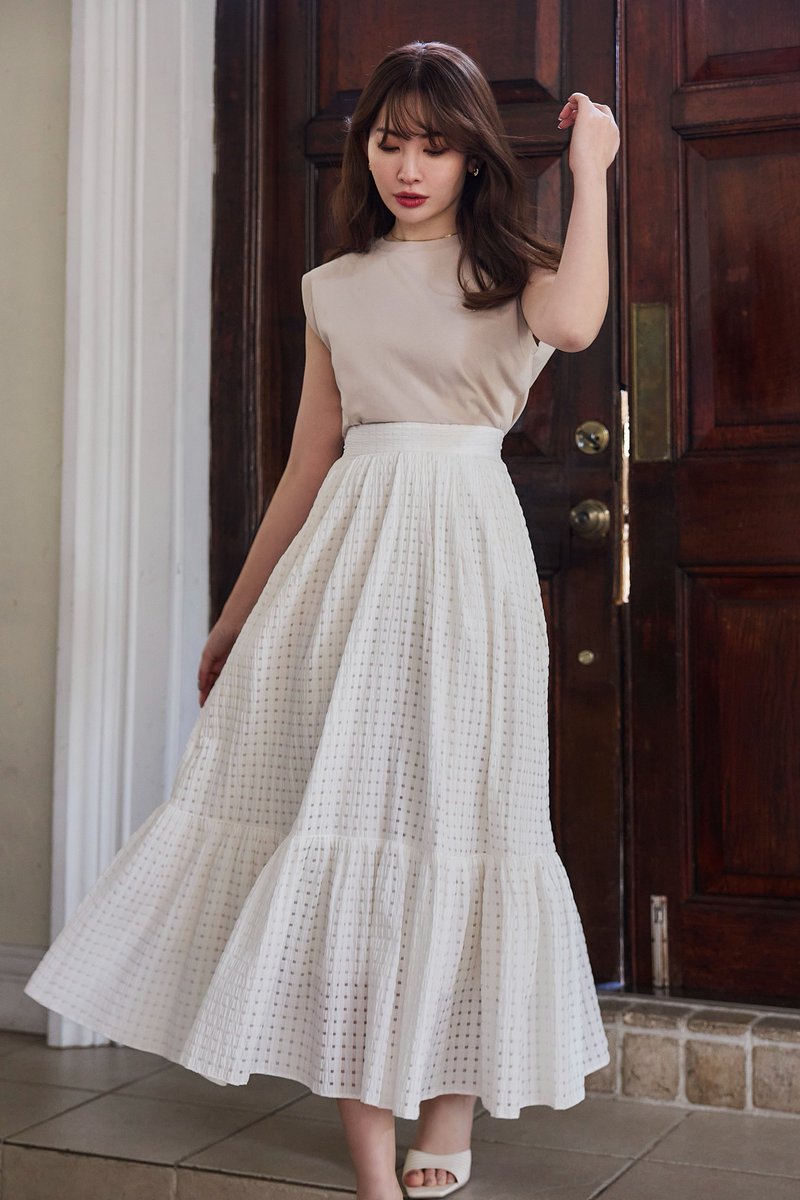 Sheer Check Volume Skirt// ロマンティックなムードを纏う 春に