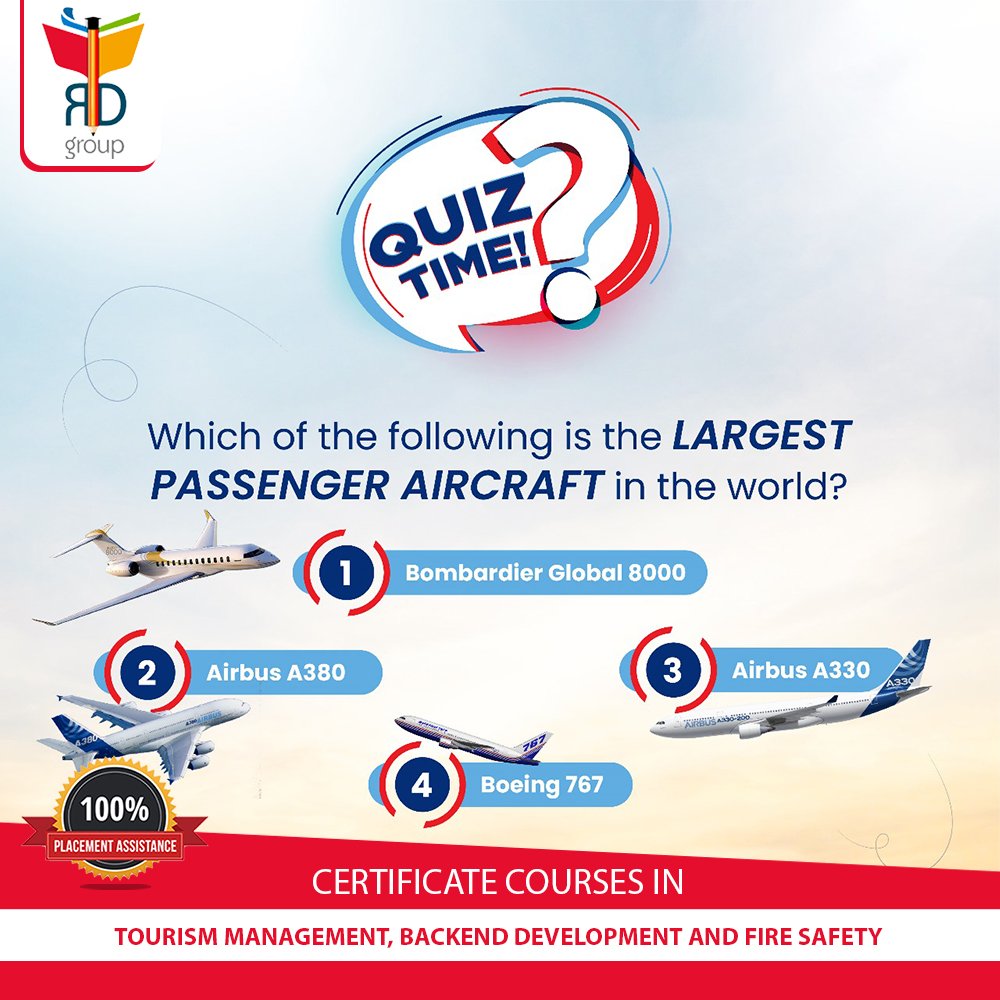 Guess which of the following is the largest passenger aircraft in the world ✈️ 

Quiz time

Comment your answer below!  .
.
.
.
#BRDIGroup #AviationExcellence #SkyboundLeaders #AerospaceInnovation #FlightIndustry #AircraftKnowledge #ExploreBRDI #FlyingHigh #AirTravel