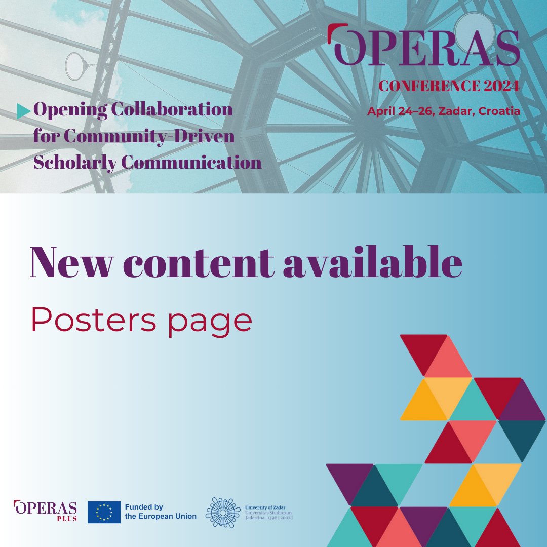 Services, projects, innovative platforms and initiatives, and more! Check out the 27 posters to be presented at the #OPERAS2024 Conference on the dedicated page created by our conference team: bit.ly/postersoperas2… #SSH #ScholComm #OpenScience