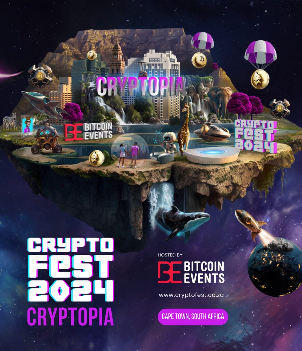 ‼️ Important Announcement for #CF2024‼️   What’s better than a day exploring #Cryptopia?   A 3-day Cryptopian Adventure!✨   #CryptoFest 2024 is now a 3-day event & will be held 10-12 October 2024! 🗓️ Day 1: #CapeTown Experience & Networking 🚀 Day 2: CryptoFest Main Event 🍇…