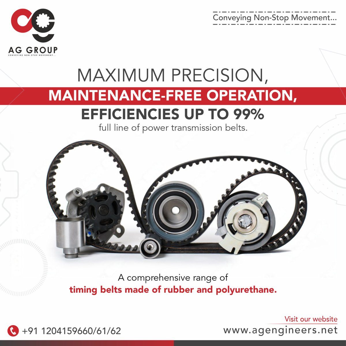 Unlocking the Power of Precision: Discover the critical role timing belts play in keeping engines running smoothly and businesses on track.
Visit: agengineers.net
#aggroup #agengineers #timingbelt #conveyor #conveyorbelts #modularbelts #conveyorsystems #conveyorsolution