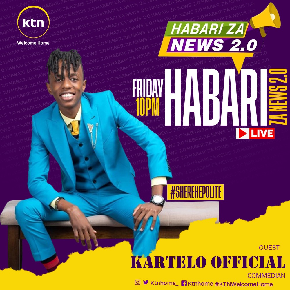 Laugh your way into the weekend with the hilarious @officialkartelo on 'HabariZaNews 2.0'! 😂 Don't miss the fun this Friday at 10pm on KTN Home! Kumbuka sherehe ni polite! 🥳🥳

Hosts: @Hassanii_Umar @shugaboyke1 @Timpqaso
Producer: @yustaseggy x @SilasKwodi

#HabariZaNews 2.0