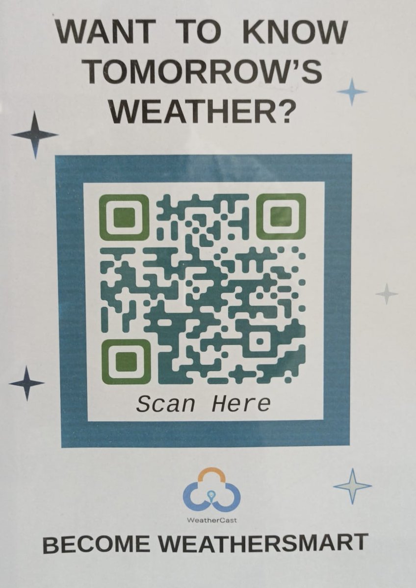 WeatherCastIN's tweet photo. Accurate #weatherforecast is now just a scan away! π
Easy, accurate, reliable #hyperlocal #weather forecasting powered by WeatherCast.
#MicroCast #Viyat #WeatherSmart #WeatherReady https://t.co/3YcDcQACOj