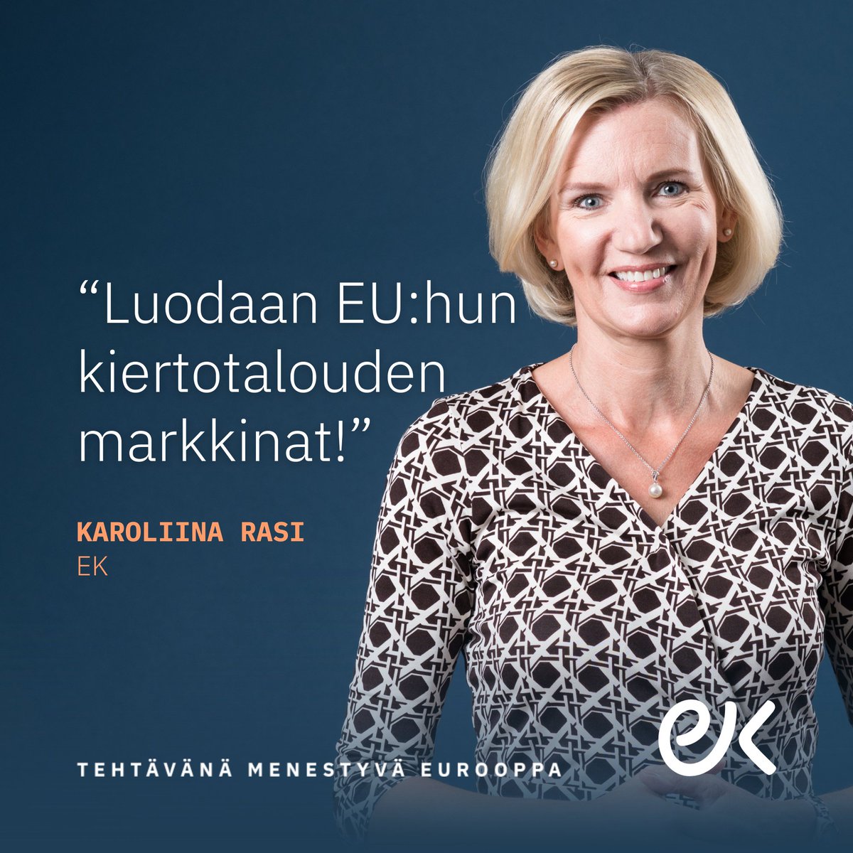 Kiertotalous on iso mahdollisuus myös suomalaisille yrityksille. Kiertotalouden toimivat sisämarkkinat onkin yksi EK:n keskeisistä viesteistä seuraavalle komissiolle, kirjoittaa @KaroRasi 👉ek.fi/ajankohtaista/… #EUvaalit #EuroVaalit