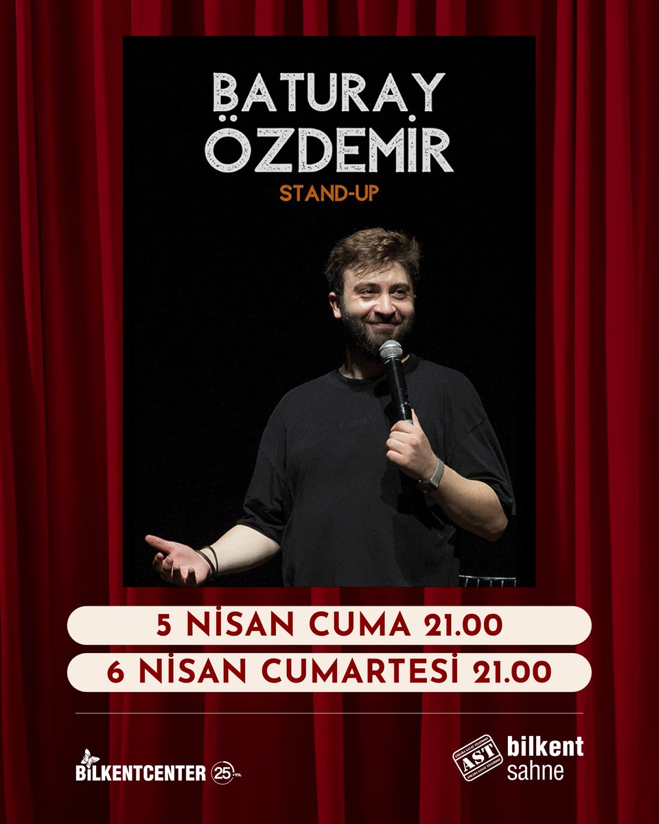 BaturayÖzdemir ‘Mayın Tarlası’ isimli yeni stand-upgösterisiyle 5 Nisan Cuma ve 6 Nisan Cumartesi akşamları saat 21.00’de Bilkent Sahne AST’ta! #tiyatro #sanat #ankarasanattiyatrosu #AkademiAST #BilkentSahne #AST #BilkentCenter #Ankara