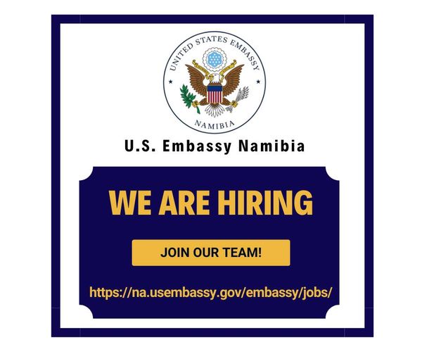 𝐖𝐞 𝐚𝐫𝐞 𝐡𝐢𝐫𝐢𝐧𝐠! The U.S. Embassy in Windhoek, Namibia is looking for qualified individuals to fill the vacant positions: • 𝐄𝐥𝐞𝐜𝐭𝐫𝐢𝐜𝐚𝐥 𝐂𝐨𝐧𝐭𝐫𝐨𝐥 𝐓𝐞𝐜𝐡𝐧𝐢𝐜𝐢𝐚𝐧 (𝐍𝐄𝐂) • 𝐏𝐫𝐨𝐭𝐨𝐜𝐨𝐥 𝐀𝐬𝐬𝐢𝐬𝐭𝐚𝐧𝐭 Please note that applications must be