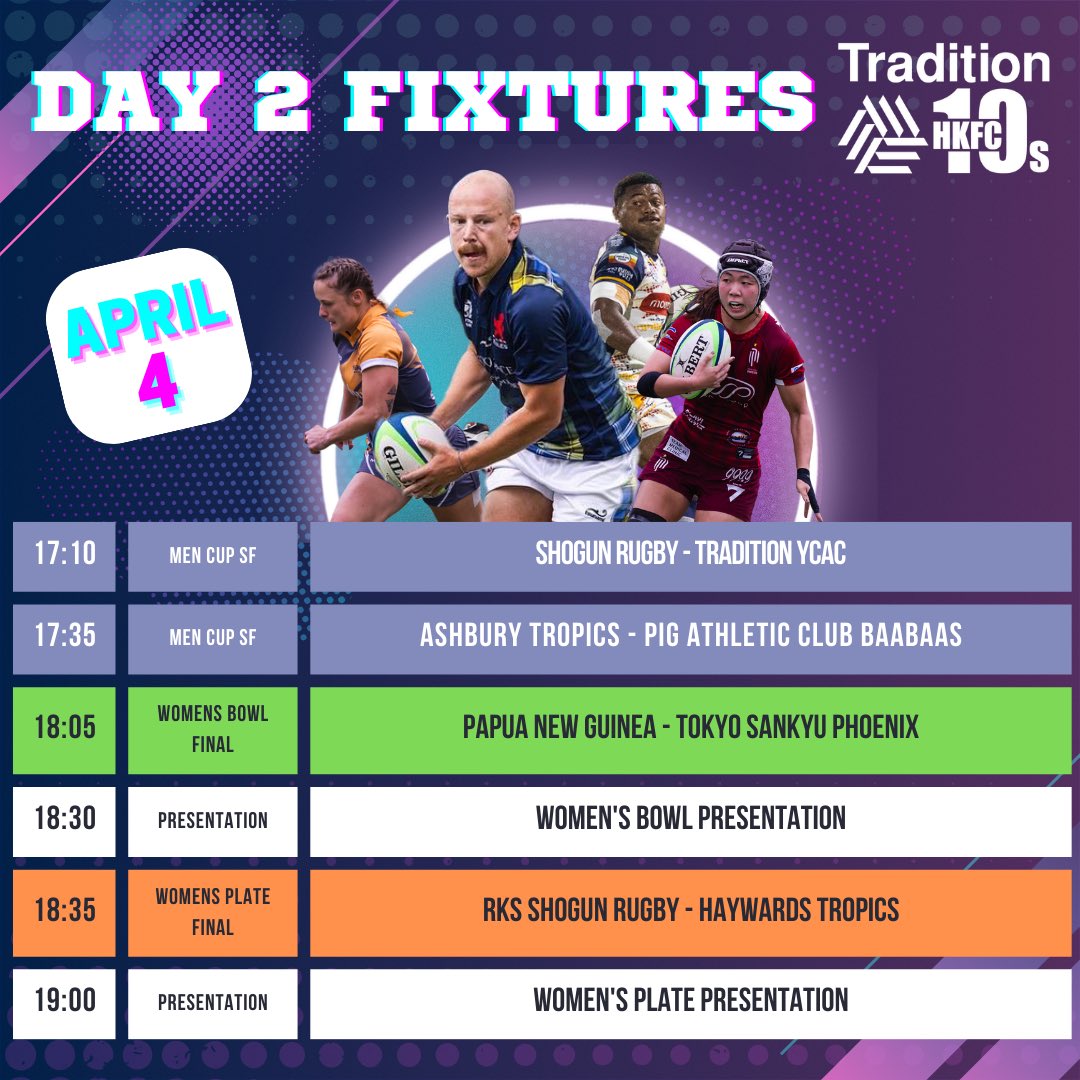 Are you ready for the massive evening showdown? Check out the fixtures now! #HKFC10s #itsON #WorldsBest10s