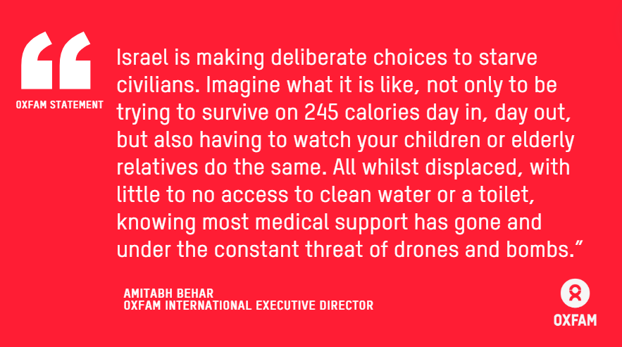 🚨BREAKING: Oxfam's new analysis shows people in northern #Gaza have been forced to survive on an average of 245 calories a day - less than a can of fava beans. Read our full release 👉oxf.am/3xxFD6A #CEASEFIRE_NOW