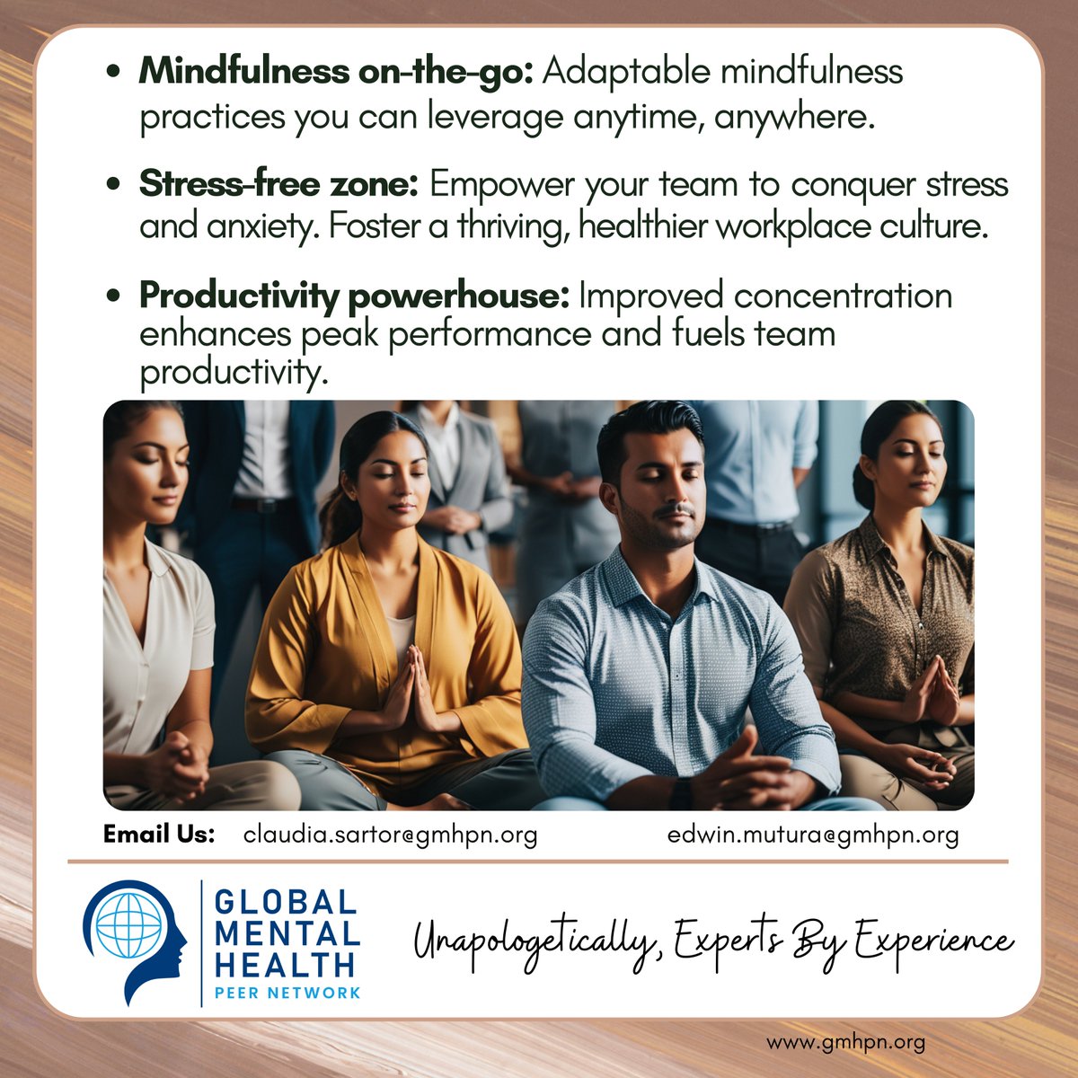 GMHPN's Mindful Autonomy of Well-Being package is designed to empower your team with the transformative power of mindfulness techniques. Support our work, make a donation via : givengain.com/donate/cc/2249… #livedexperience #gmhpn_speakout #mentalhealth