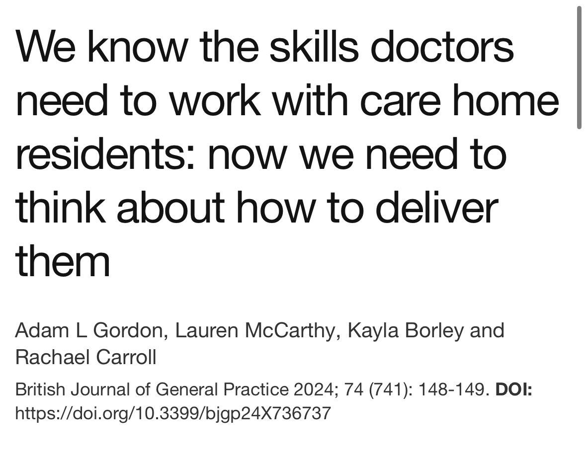 We know the skills doctors need to work with care home residents: now we need to think about how to deliver them @RachaelECarroll bjgp.org/content/74/741…