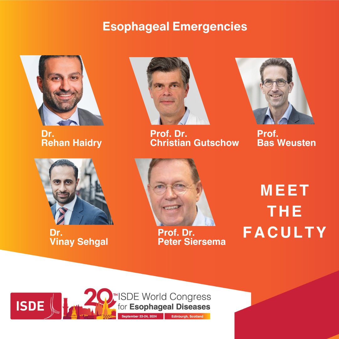 Gain invaluable insights on managing Esophageal Emergencies at #ISDE2024. Join us in Edinburgh. Register at: isde-congress.net #ESOPHAGUS #ISDE #oesophageal #esophageal #oesophagus