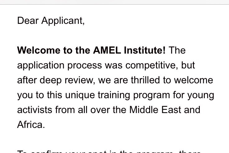 I am humbled to have been accepted into the AMEL’s Spring 2024 Program. This training is organized by @amelproject an organization based in the US🇺🇸 It brings together young leaders from Africa and the Middle East to increase their human rights knowledge.