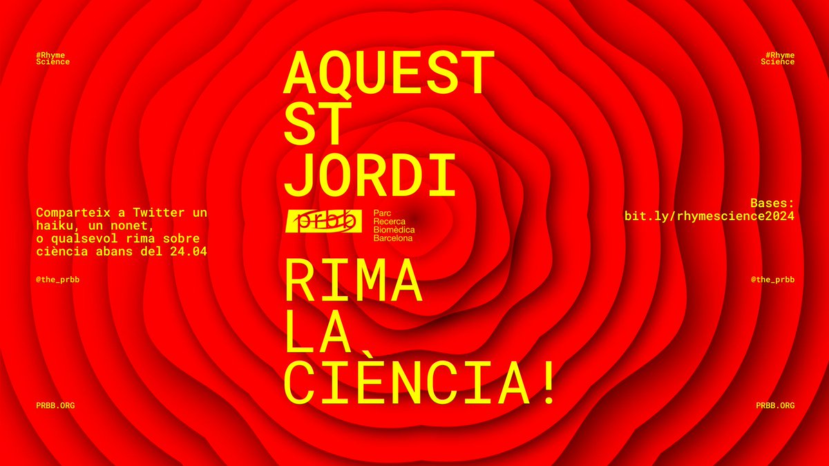 the_prbb's tweet photo. Qui diu que la ciència i la poesia no poden anar de la mà? ✍️🏿👩🏿‍🔬

Demostra'ns el teu talent i podràs guanyar llibres de poesia i ciència! 📚

Segueix-nos, publica el teu tweet mencionant-nos amb #RhymeScience i aconsegueix la teva participació!

▶️Bases: https://t.co/bCA8hZlkOe https://t.co/0ylQrYaopW