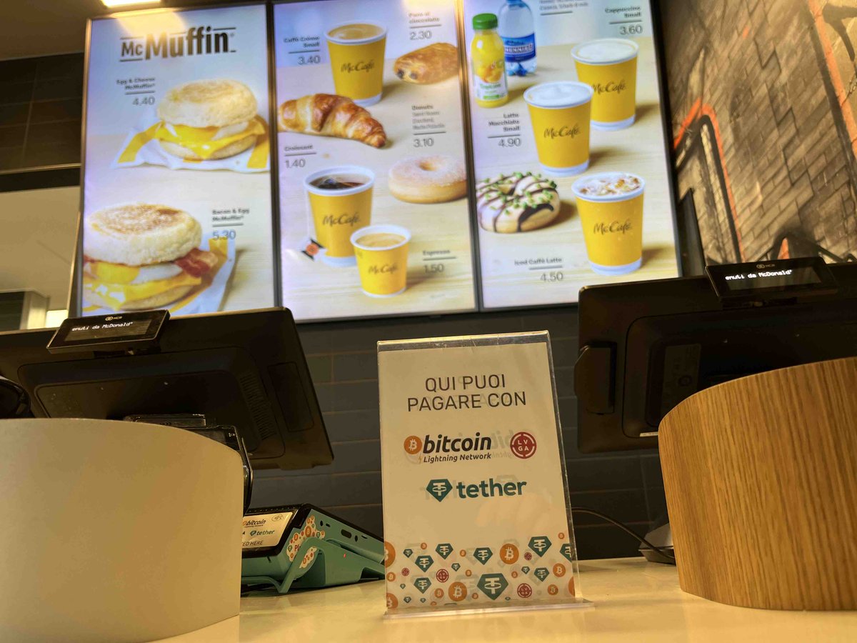 Buy a meal at McDonalds and 100s more stores from April 1st to April 30th with #bitcoin or #USDt in Lugano and receive a 30% cashback 🤯 planb.lugano.ch/30-cashback-sp…