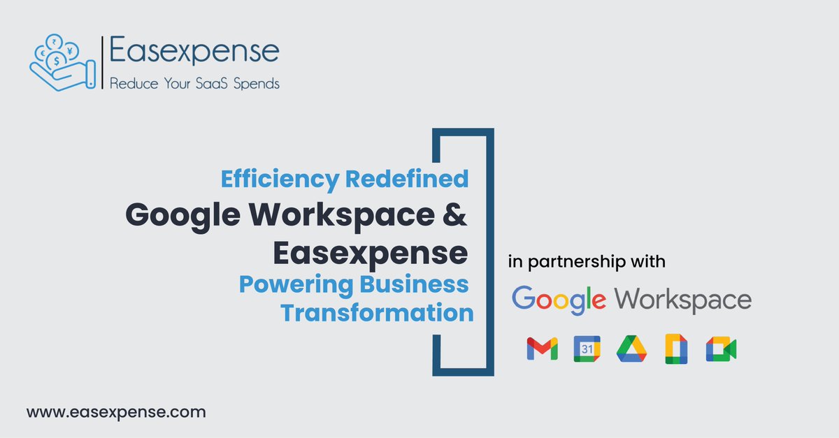 easexpense's tweet photo. We're thrilled to announce our partnership with Google
Workspace!
Access Google Workspace directly from Easexpense dashboard. Stay tuned for updates as we make expense management even easier with Easexpense and Google Workspace!
#easexpense #Google #partnerships #collaboration https://t.co/uMSpl41bX7