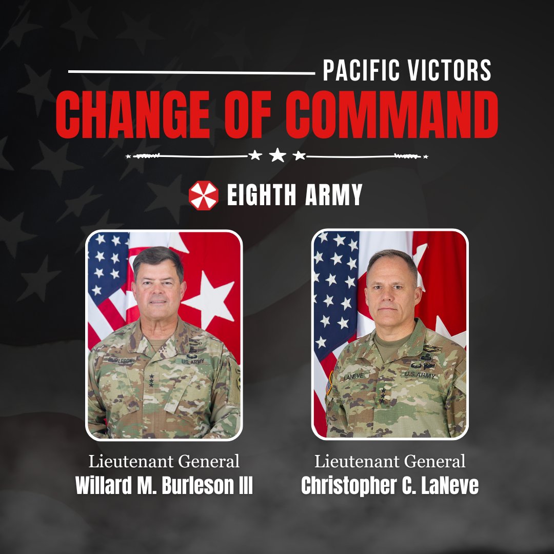 EighthArmyKorea's tweet photo. Tomorrow we will say farewell to LTG Bill Burleson &amp; welcome LTG Christopher LaNeve on @USAGHumphreys. Pacific Victors Ave. between Zoeckler Station Rd. &amp; Smith St. will be closed 9 a.m. to noon. Please use Iron Knights St. &amp; Martin St. via Zoeckler Station Rd. or Smith St. https://t.co/47X7axdOau