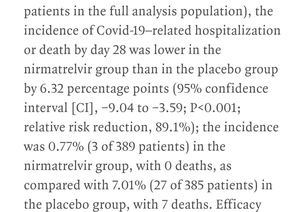 Die RCT zu Paxlovid (links) ist ein schönes Statement. Nicht für Paxlovid, sondern für die Impfung, wenn man sie im Kontext der EPIC-HR-Studie liest (rechts). nejm.org/doi/full/10.10… nejm.org/doi/full/10.10…