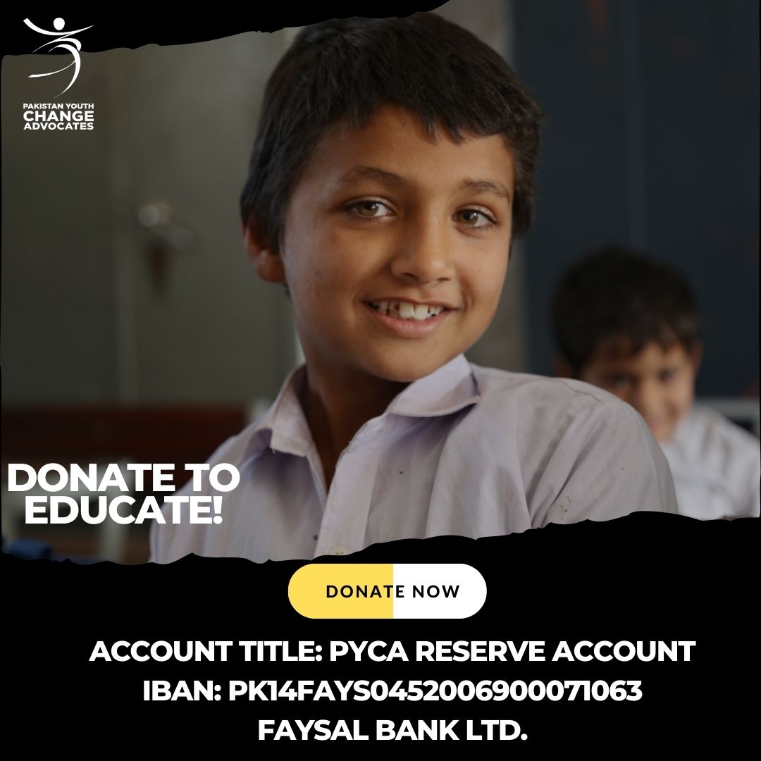 DONATE A LITTLE, HELP ALOT!📚🎒 Donate now! 🔗pyca.org.pk//donate/ ACCOUNT TITLE: PYCA RESERVE ACCOUNT IBAN: PK14FAYS0452006900071063 Faysal Bank Ltd. #RightToEducation #EducationMatters #DonateToEducate