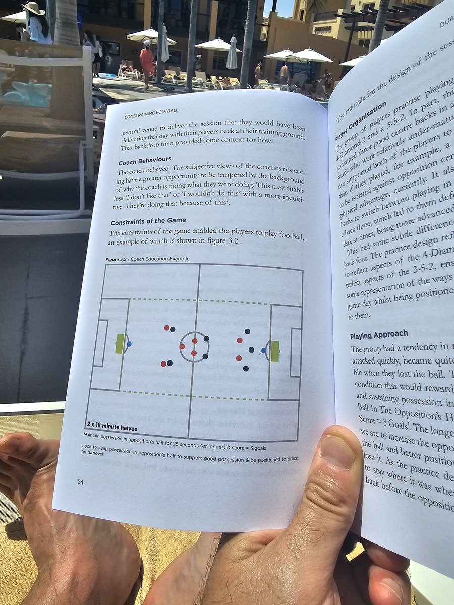 Another day, another book to read on holiday here in Abu Dhabi. Finally getting round to reading @benbarts great book; Constraining Football. Love the way he easily applies constraints to deliver desired outcomes from his sessions.