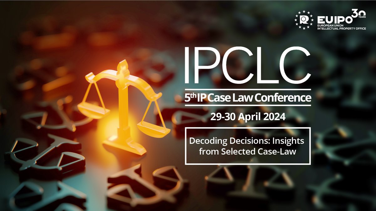 EU_IPO's tweet photo. Trade mark jurisprudence is constantly evolving.
🧑⚖️ What are recent EU court decisions saying on acceptability of late evidence, single-letter trade marks or reputed marks?
We’ll explore this topic at the next #IPCaseLawConference: https://t.co/8BlfXcivLe https://t.co/EVqxG5Y8mU