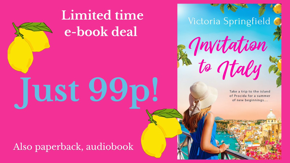 ‘a sunny island is where we all want to be’ #99p Limited time deal! E-book Just #99p #InvitationToItaly Escape to #Procida #BookTwitter #RomanceReaders #Italy #RomanceBooks #TravelByBook tinyurl.com/VSProcidabON