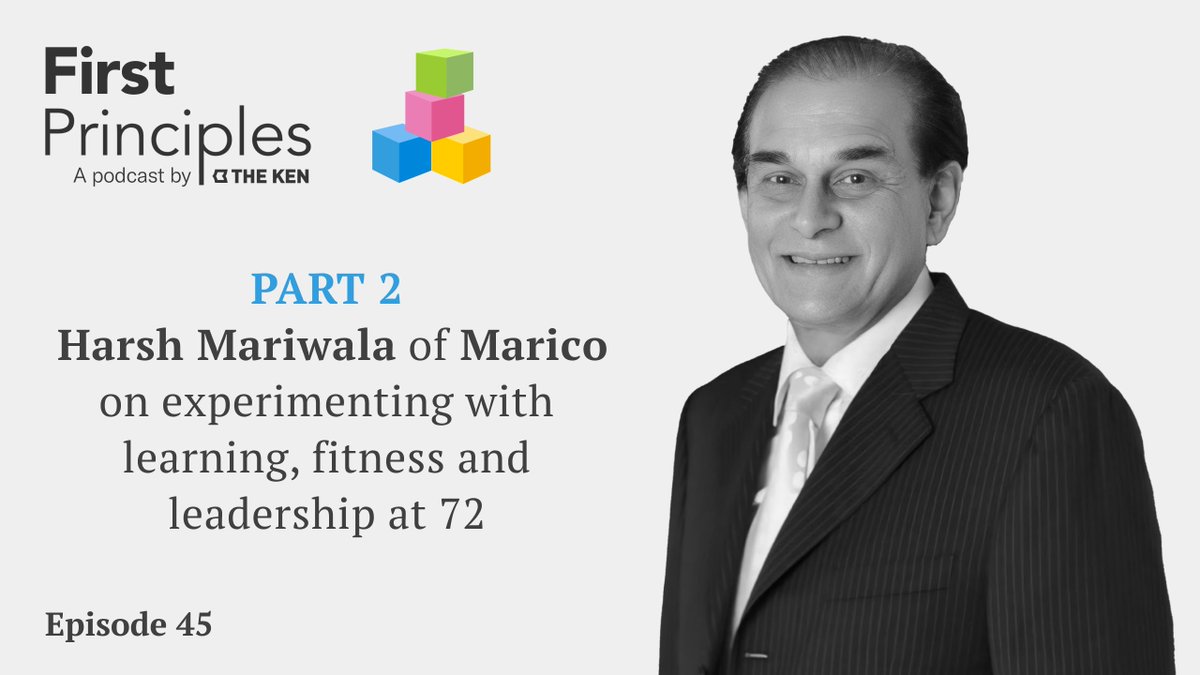 In this First Principles episode, @hcmariwala speaks with host Rohin Dharmakumar about why he doesn't do presentations and memorisation and how he's found a better way to lead, learn and hire, even at 72. Apple Podcasts- podcasts.apple.com/in/podcast/par… Spotify - open.spotify.com/episode/7B5UYj…