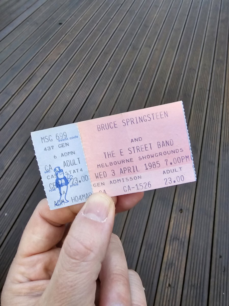 April 3rd and 4th 1985. Bruce Springsteen & The E Street Band play at the Melbourne Showgrounds, Melbourne, Australia. #springsteen #ticketstubs #estreetband #brucespringsteen #thisdayinmusic @springsteen