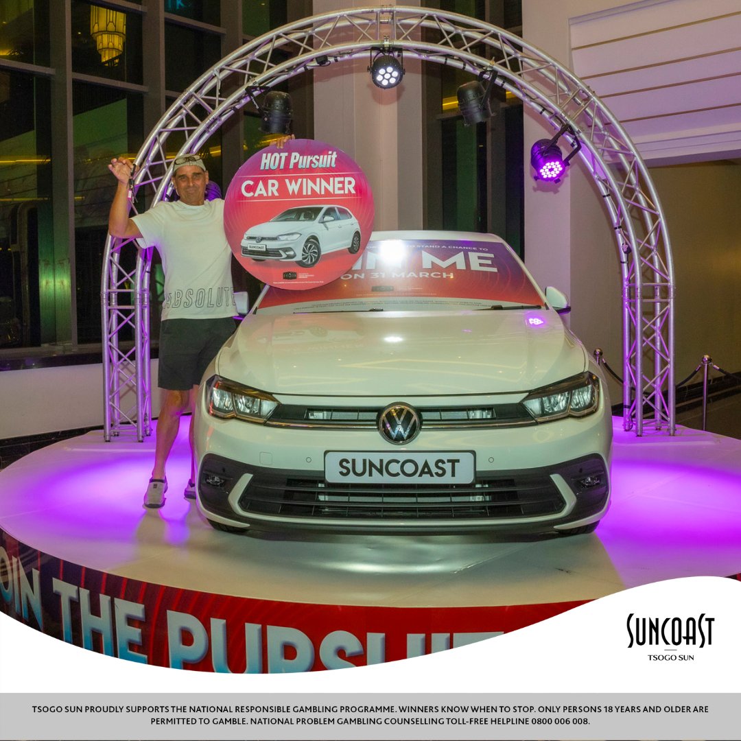 Andy is cruising into April with a shiny new car! Congrats! Here's to countless happy miles ahead! 🚗🥳 #suncoastdurban #hotpursuit #carwinner